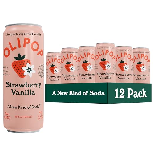 Save 33% on OLIPOP Prebiotic Strawberry Vanilla Soda (12 Cans)
