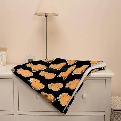 Couverture capybara douce et chaude à motif animal haute densité