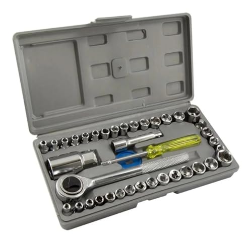 Conjunto Kit Jogo Chave Catraca Reversível Com Soquetes 40 Peças