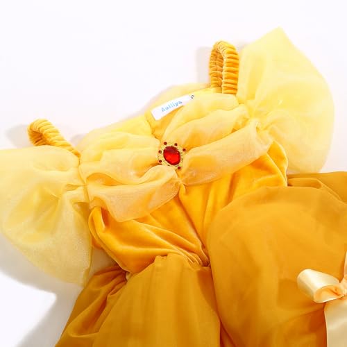 Vestido de Princesa con Luces Amarillo para Niñas miniatura 6