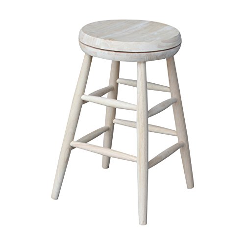 International Concepts Swivel Stool Barstool, 24 inch, Unfinished