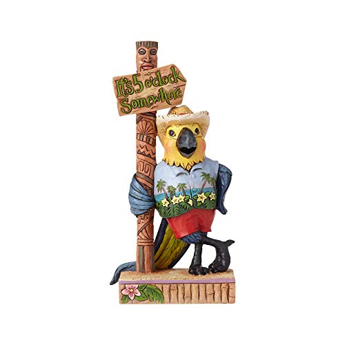 Enesco Margaritaville by Jim Shore Parrot Sign Post Figurine, 6