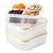 Komax Biokips Food Storage Lunch Container - Dividers With 4 Compartments 23oz. (set of 3) - Airtight, Leakproof With Locking Lids - BPA Free Plastic - Microwave, Freezer and Dishwasher Safe