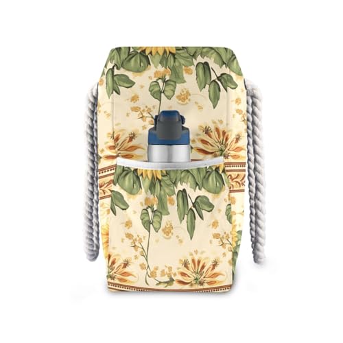 Sunflowe Beach Bag & Travel Tote Bag Large Sandproof with Zipper Closure, Wet Pouch for Swim Gym Travel, Lightweight Foldable Outdoor Bag3