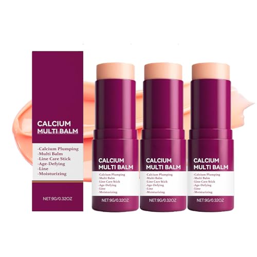 Bálsamo multi de calcio, volumen de calcio, barra hidratante de colágeno coreano, bálsamo de cuidado antiedad y reducción de arrugas con calcio, reafirmante para cara, ojos y cuello (3)