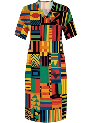 Image of PinkPatty Women's Plus Size Short Sleeve Maxi Dress Casual Loose V Neck Long Dress with Pockets | Boho floral wrap maxi dress with belt for vacations, weddings, parties, church, dinners, and everyday elegant wear