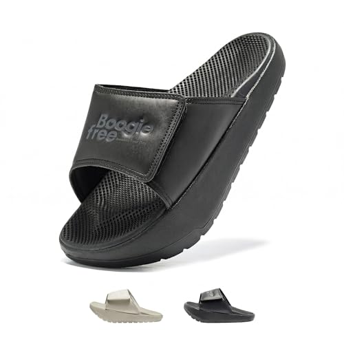 BALLOP AriCare Women's Slide Sandals, Black, Size 8, Wide