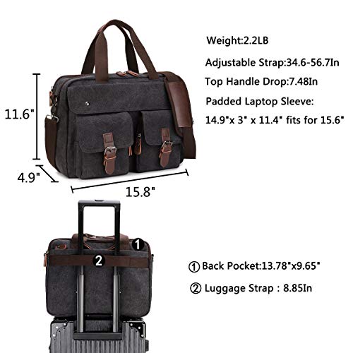 Bolso de mano para ordenador portátil 15.6 de lona impermeable 2