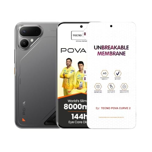 Image of BLACKSHEEP Matte Screen Protector for Tecno Pova Curve 2 5G (Pack of 1) Membrane Case Friendly Full Edge to Edge Screen Coverage & Installation Kit