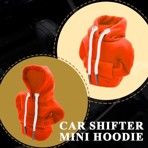 Kutyun 2PCS Gear Shift Hoodie, Universal Car Shift Knob Cover, Automotive Interior Cute Gadgets, Car Accessories and Decorations Mini Hoodie for Car Shifter