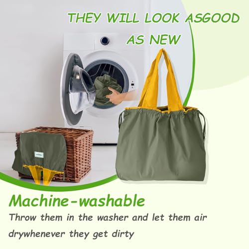 GFYFYZ Einkaufstasche Faltbar Große Wiederverwendbare Einkaufsbeutel Waschbar Shopping Bag Tragetasche mit Kordelzug und Henkel Tragbare Einkaufstaschen für Einkaufen und Travel Outdoor Camping