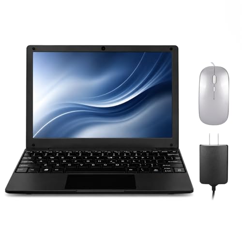 Image of Mini Laptop Computer with Celeron N4000, 8GB RAM, 256GB SSD, HD IPS Screen, Portable Educational Notebook for Learning, Office Work (Black)