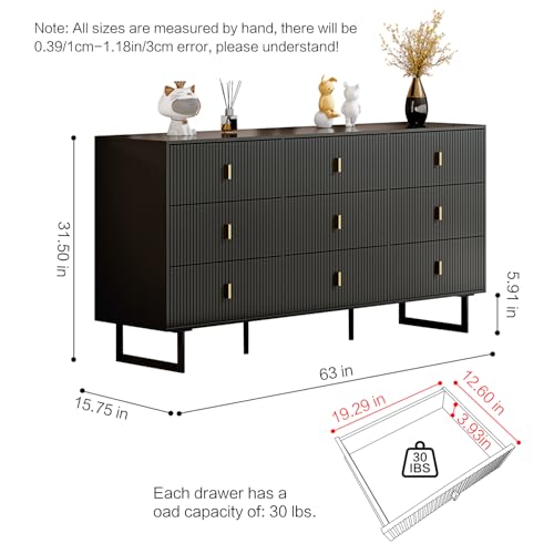 Modern Chest of Drawers with 9 Drawers,Deep Drawers,Clothes Organizer,Large Storage Cabinet for Living Room, Bedroom,Hallway,with Anti-Tipping Device,Matte Black - Image 2