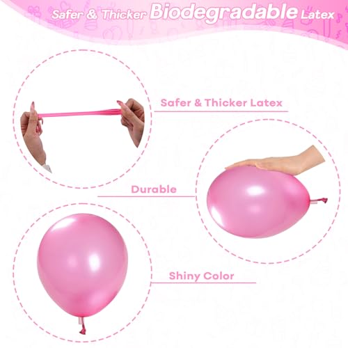 Image of Pearl Pink Balloons - 100 PCS Small Mini Helium Latex Soft Macaron Balloons for Baby Pink Birthday Decorations