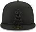 New Era MLB 9FIFTY Black Black Primary Logo Team Adjustable Snapback Hat Cap One Size Fits All - Los Angeles Angels Black