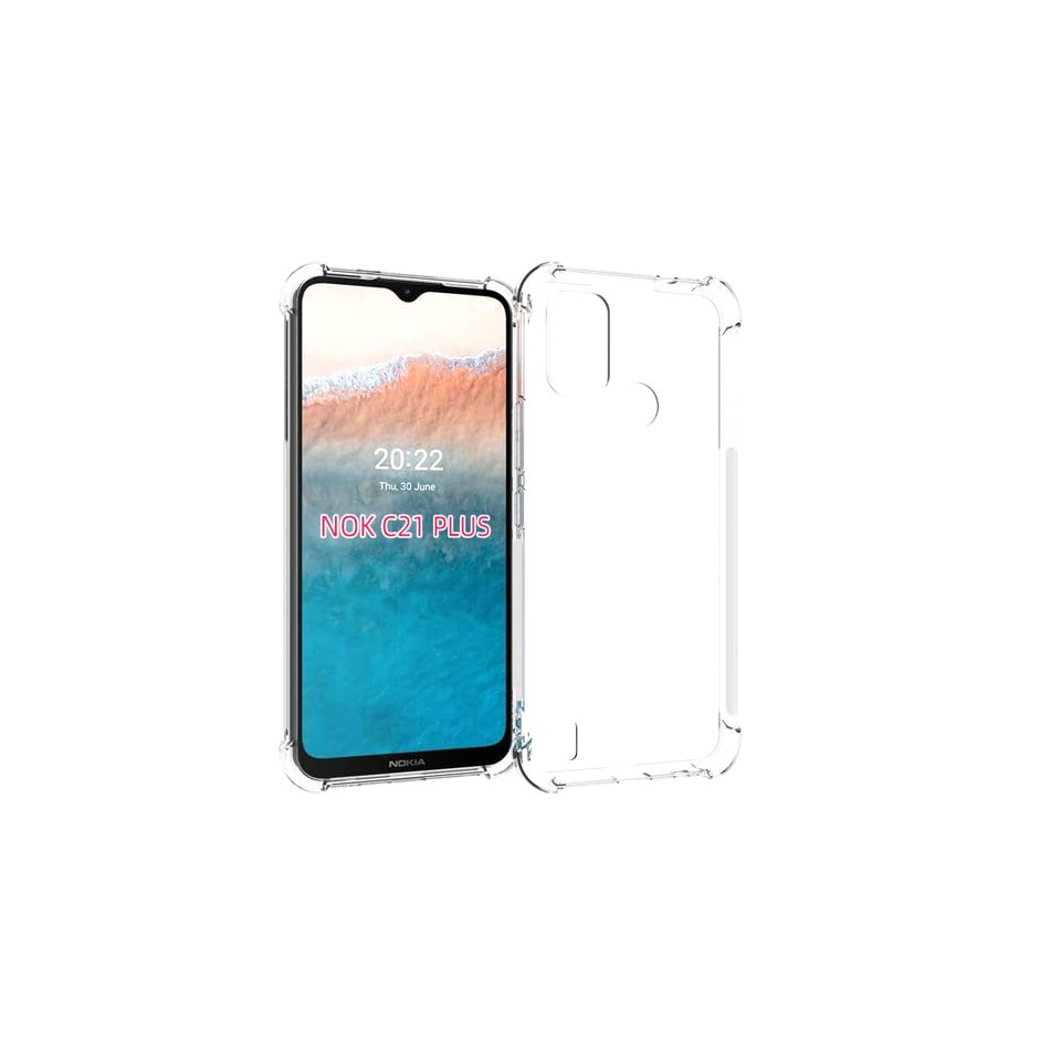 Image of A Accessories kart Rubber Bumper|| Transparent|| Edge To Edge Protection Back Case Cover For Nokia C21 Plus-Transparent