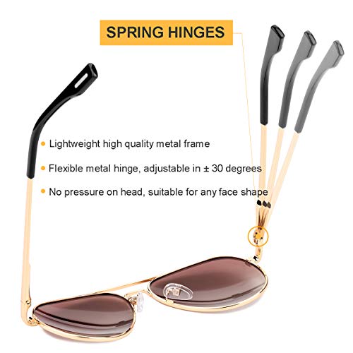 Image of GLEYEMOR Polarized Small Aviator Sunglasses for Small Face Women Men Juniors, 52mm