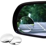 Espelho para Retrovisor contra Ponto Cego, 2 Polegadas, Vidro HD, Moldura Resistente à Ferrugem, Adesivo, Visão 360°, Universal