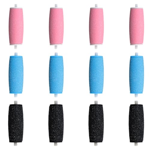 12 Stück Hornhautentferner Ersatzrollen,2 Schleifgrade Hornhautentferner Elektrisch,Universelle Ersatzrollen,8 Dünne und 4 Extra Grobe Nachfüllungen
