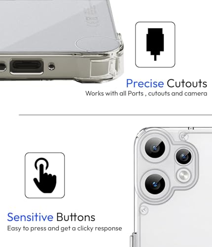 Image of KAPAVER Essential Back Cover Case Compatible with CMF Phone 2 Pro (PC+TPU) (CMF Phone 2 Pro - Clear)