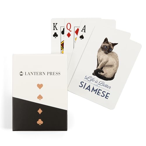 Lantern Press Siamese Cat, 52 cartas de poker
