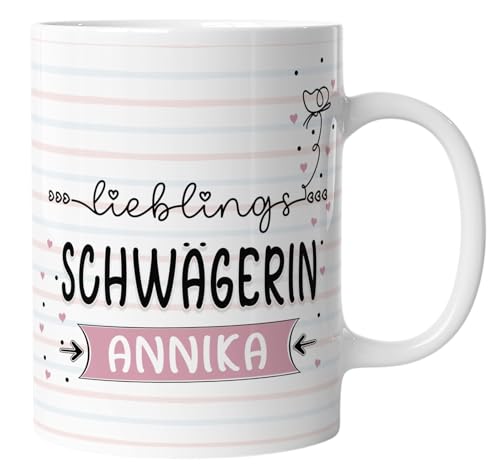timalo&reg; Tasse Lieblings Schw&auml;gerin mit Namen bedrucken lassen | Personalisierte Namenstasse mit Wunschname zum Geburtstag Geschenktasse f&uuml;r Frauen | mug-li1-20