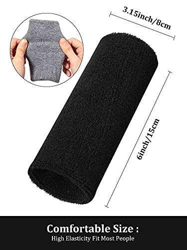 sumind 8 pieces 6 inch wrist sweatband sports wristbands tennis elastic athletic wristband for men and women wide wrist protection band long size for basketball running