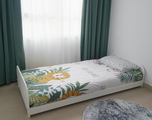 HOMEforDREAMS Cama para niños pequeños de madera contrachapada blanca: una cama segura y elegante para el primer niño grande con patas y somier (160 x 70 cm)