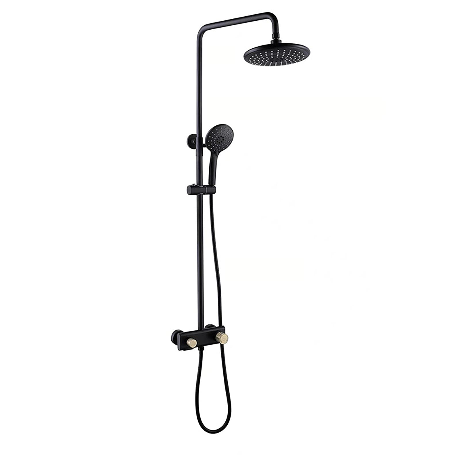 WXPGFEQ Rain Shower System Brass Shower Faucet Set Wall Mounted Shower Combo Set Double Handle Rain Mixer Shower with Waterfall Tub Spout, 3 Mode Handheld Shower, 8 Inch Shower Head,Chrome