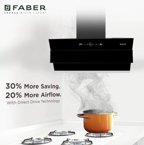 Image of Faber Comet 90cm 1600m /hr BLDC Autoclean Filterless Slant Chimney| Built In Oil Collector|Touch & Gesture Control| 12Yr Motor, 5Yr Comprehensive Warranty by Faber | HOOD COMET FL HC SC BK IN 90