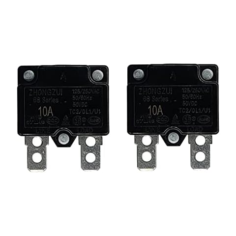 LinkePow 2PCS 10A Automatic Reset Relay Fuse Therma Switch Circuit Breaker Current Overload Protector Kids Powered Ride On Car Accessories Cover