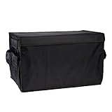autvivid Trunk Organizer Cargo Storage Waterproof Oxford Cloth for SUV Car Truck Travel Vocation Trip Camping Household Black