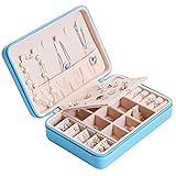 Este estuche para joyas de viaje es portátil y conveniente para viajes, viajes, viajes de fin de semana o viajes de negocios, el mejor soporte de almacenamiento de joyas para guardar peque?as joyas de uso diario junto a la cama antes de dormir.