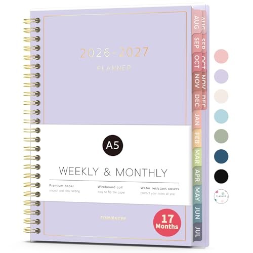Aug 2026 - Dec 2027 Planner, Forvencer 17 Month Academic Planner 2026-2027, 6.3' x 8.4', Calendar...