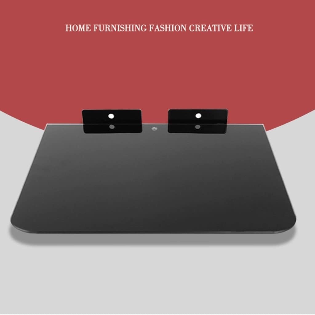 Cable Box Tempered Glass Shelf, Floating Wall Mount Shelf, Wall Mount Shelves, Single Floating DVD DVR Shelf (Color : A)