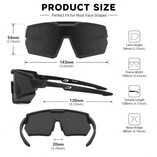 Image of Photochromic Z87 Safety Sports Sunglasses for Men Women, ANSI Z87 TR90 Frame UV400 Protection for Running Cycling