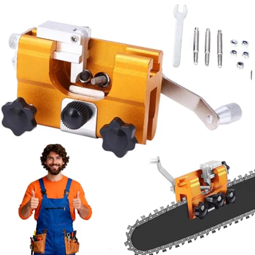 FOREVER SNOW Universal Chainsaw Sharpener, 2025 New Sherem Chainsaw Sharpener, Crescent Chainsaw Sharpener Kit, Portable Crescent Chainsaw Sharpener Kit (S Yellow+3)
