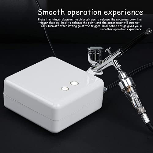 Image of Portable, Light Weight, High Performance Air Brush & Compressor Kit,Dual Action Gun for Art, Craft, Makeup, Cake Decoration, Temporary Tattoo