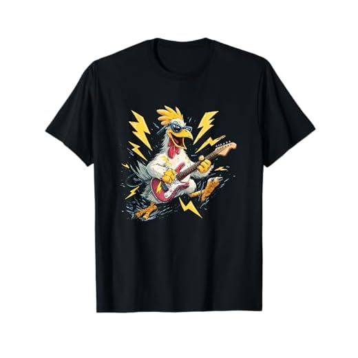Bold Shades Huhn mit coolem E-Gitarrenkostüm T-Shirt