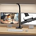 GAEFURY LED Desk Lamp for Home Office, 24W Bright Desk Lamp with Phone Holder Base - 25 Lighting Modes Eye-Caring Desk Light Adjustable Gooseneck Lamp for Workbench Drafting Reading Study