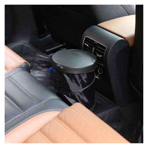 Basurero para coche plegable e impermeable con tapa negra 4