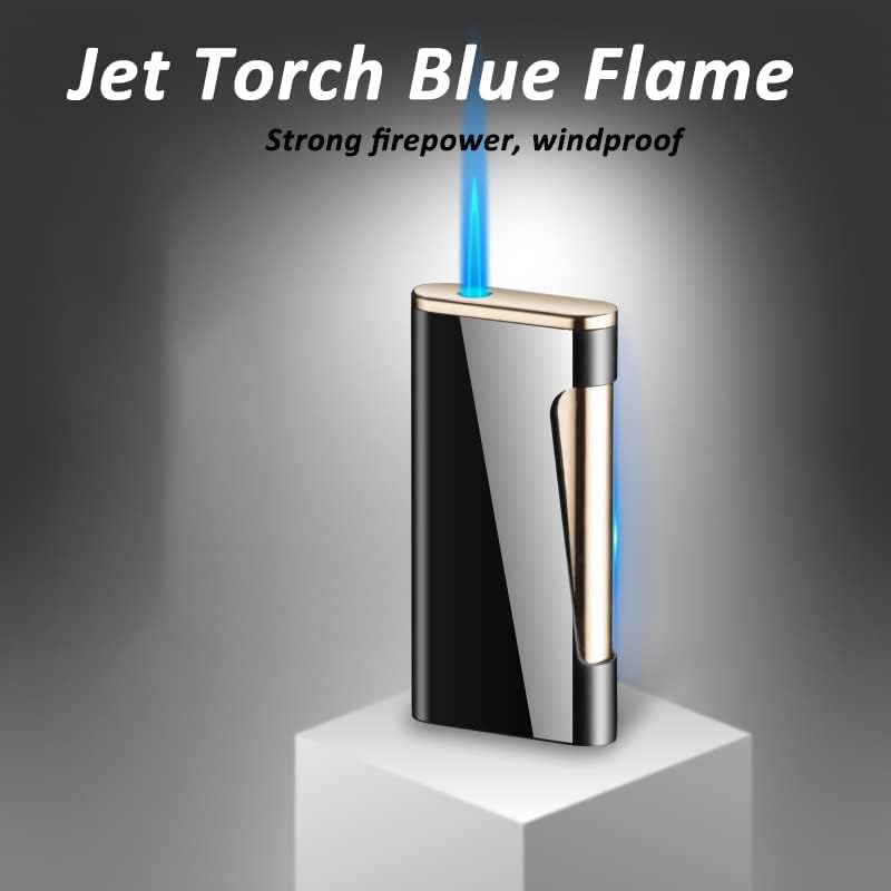 Miniatura 3 de Encendedores de llama de cigarrillos delgados con esfera de llama ajustable, encendedor recargable de butano, gran regalo para hombres, cumpleaños,