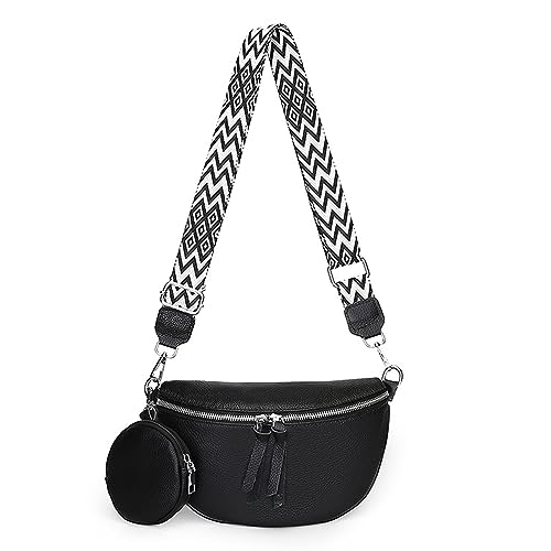 MXDHOKY Riñonera Ancha Retro Mujer, Bolsos De Cinturón De Cuero Elegantes para Mujeres, Bandolera...