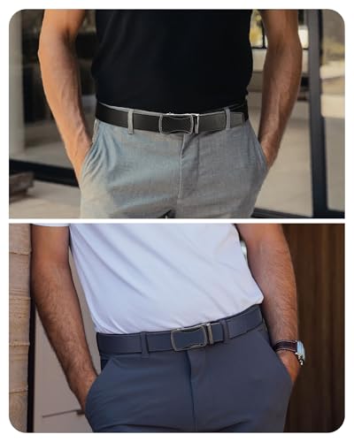 Image of CHAOREN Leather Ratchet Belt Men 2 Pack - Customizable Fit, Effortless Style (35mm)