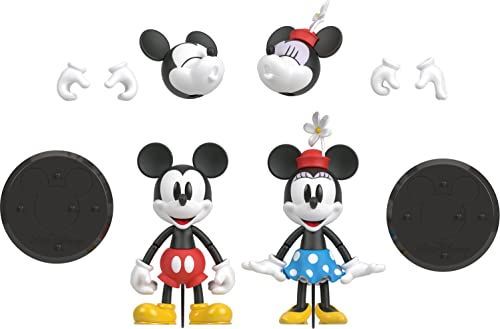 Disney 100 Collectible Action Figures Mickey And Minnie Mouse, Posable Characters, Swappable Head & Hands, Soft Good Elements #TOP5
