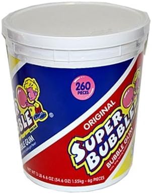 Super Bubble Original Bubble Gum, 260-Count Bucket