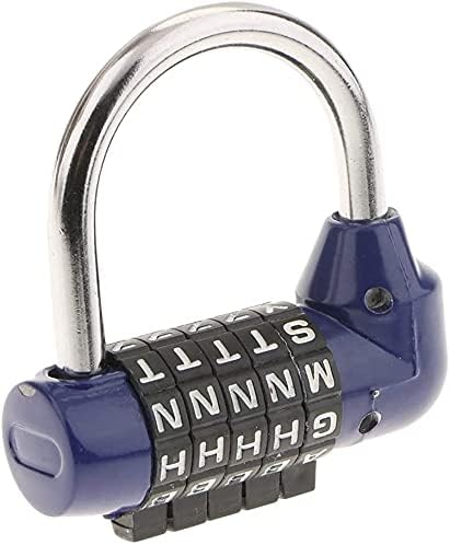 luggage locks,padlock, 5 Letters Password PadCombination Luggage Suitcase Safe Lockers Combination Padlocks(Blue)