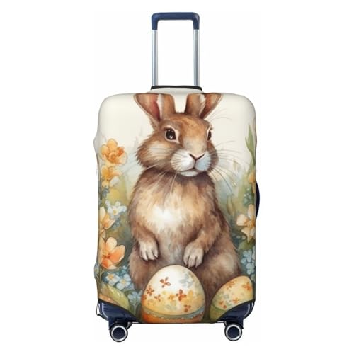 Easter Eggs And Rabbits Travel Luggage Cover Suitcase Protector Washable Elastic Suitcase Cover Anti-Scratch Luggage Protector Travel Suitcase Baggage Cover Fits 18-32 Inch Suitcase Large