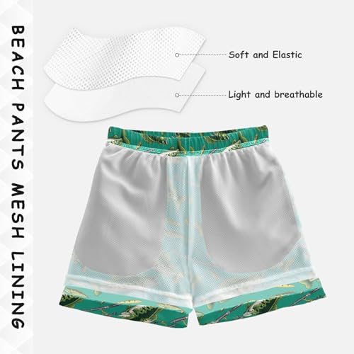 Boys Swim Trunks Quick Dry Beach Board Shorts with Mesh Lining Youth Swimwear 2-12T4