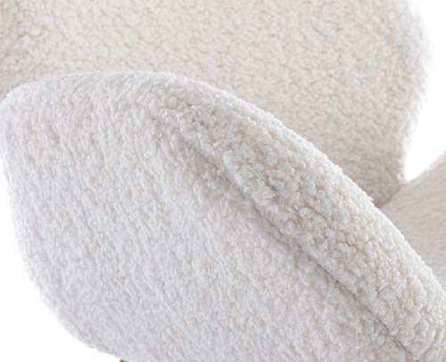 Chairus Modern Rocking Chair Living Room Accent Chair Lamb Wool Armchair Single Sofa Chair With Solid Wood Legs For Playroom, Bedroom And Small Space, White #TOP4